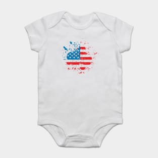 Grunge American flag Baby Bodysuit